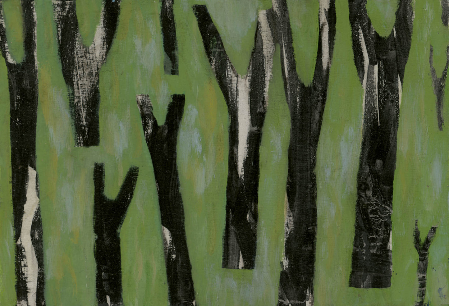 Tapeta ALBERI NERI SU FONDO VERDE SE33647 - MAURO LOVI