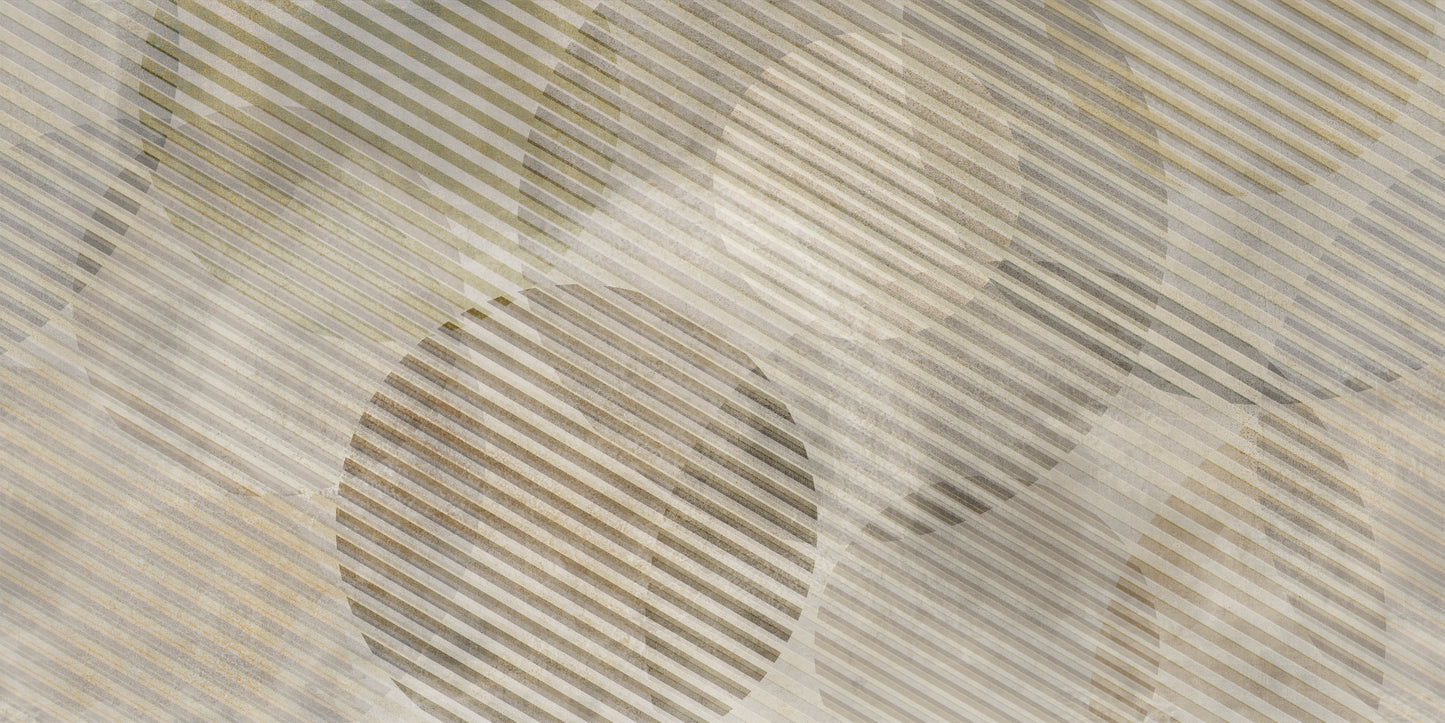 Tapeta w kolorach ziemi. Geometria, ukośne pasy przenikające się okręgi, geometria. Ciepłe brązy i beże.